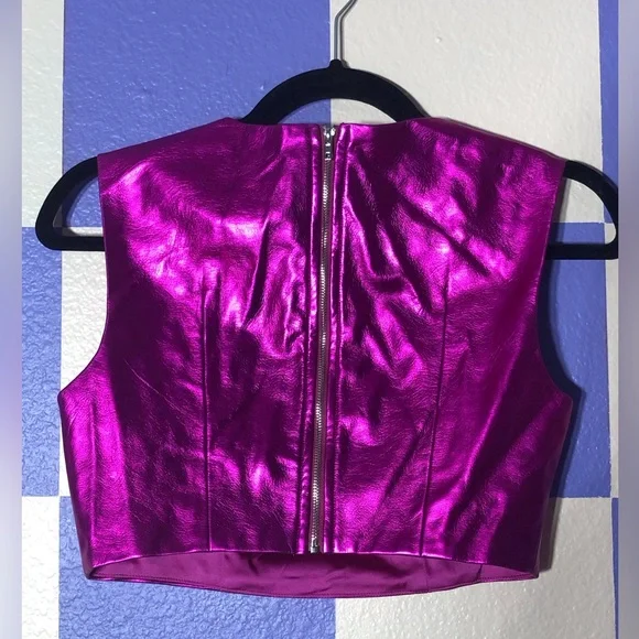 NWOT h:ours Kida Top in Metallic Pink - Size XS - Picture 3 of 3